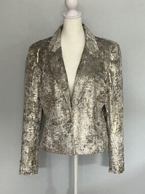 INSIGHT New York Structured Gold Long Sleeve Blazer, Size 12